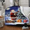 1pc Christmas, Santa Blanket Lightweight Flannel Throw for Sofa Bed Travel Camping Livingroom Office Couch Chair