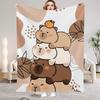 1Pc Digital Printed Capybara Style Flannel Blanket Mattress Cover Blanket for Family BedsSofasOfficesOutdoor Camping