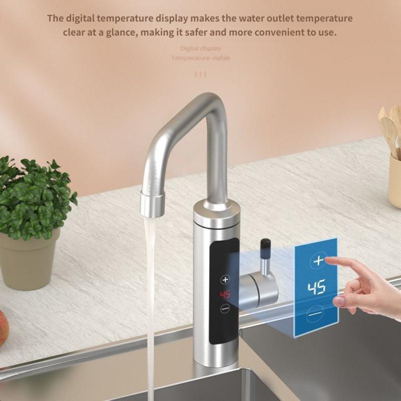 3000W Household Bathroom Instant Heating Electric Faucet Variable Frequency Constant Temperature Stainless Steel Water Heater