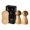 Wooden Mushroom Pepper Grinder with Adjustable Coarseness for Salt and Spices – Handcrafted Kitchen Mill