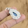 Oferta Día de la Madre Ópalo Azul Owyhee Natural Esposa Colgante Hecho a Mano Plata 925