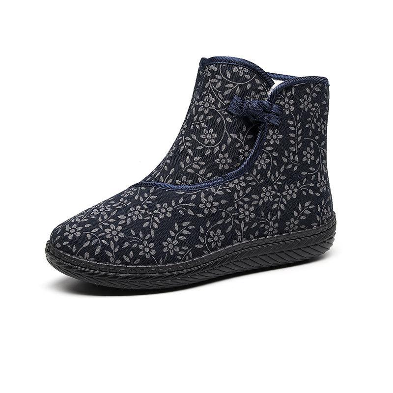 

Нове зимове тканинне взуття жіночі бавовняні капці високі оксамитові бавовняні туфлі з принтом 40