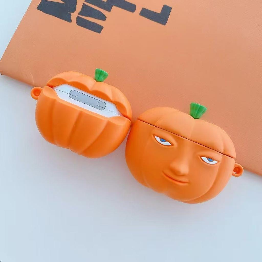 Personality Funny Pumpkin Suitable for AirPods 1 Generation Protective Cover Second Generation 1 Generation Pro1 Apple Bluetooth Headset Soft Case