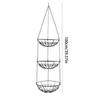 Hanger Produce Basket Metal Fruit Basket Wire Basket Fruit Bowl With 3 Tiers & Hooks Kitchen Fruit Stand Space Saving Vegetable