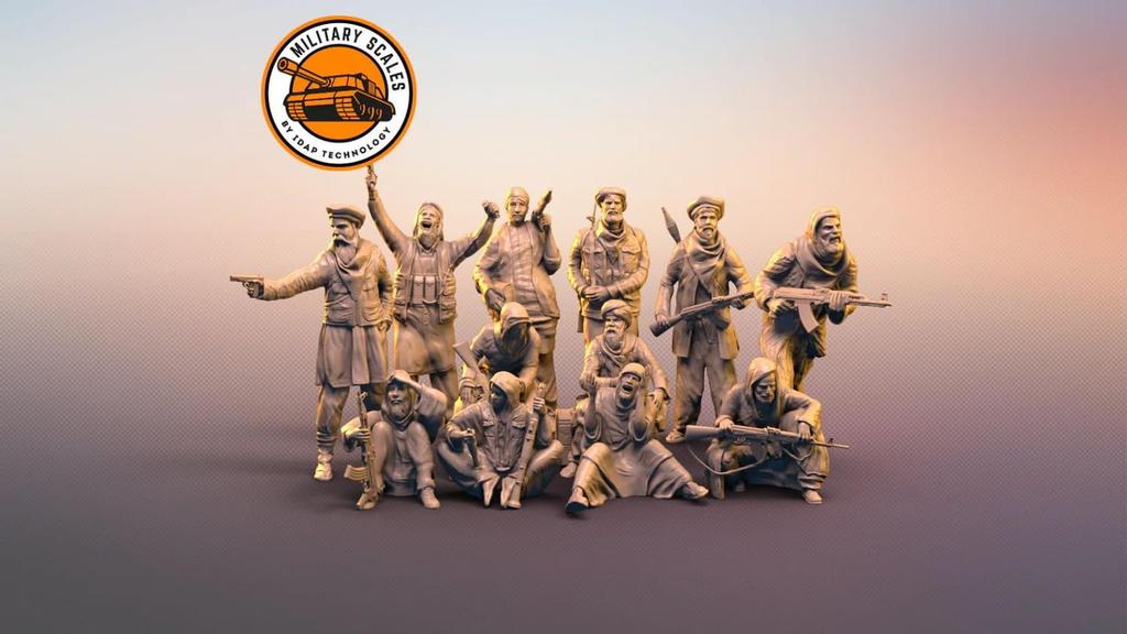 IDAP Technology 1/72 Scale Taliban Soldier Figures (12 Figures) 3D Printer Kit PD72215