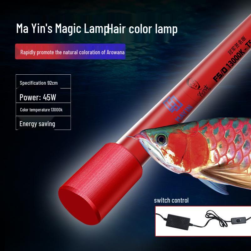 Malaysia Dragon Fish Lamp: Three-Color LED Aquarium Light, Waterproof and Color-Enhancing for Red Dragon Fish Tanks.