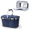Foldable Eco Shopping Large with Lid Basket, Bag, Bag, Insulated, Capacity, Lightweight, (Navy)