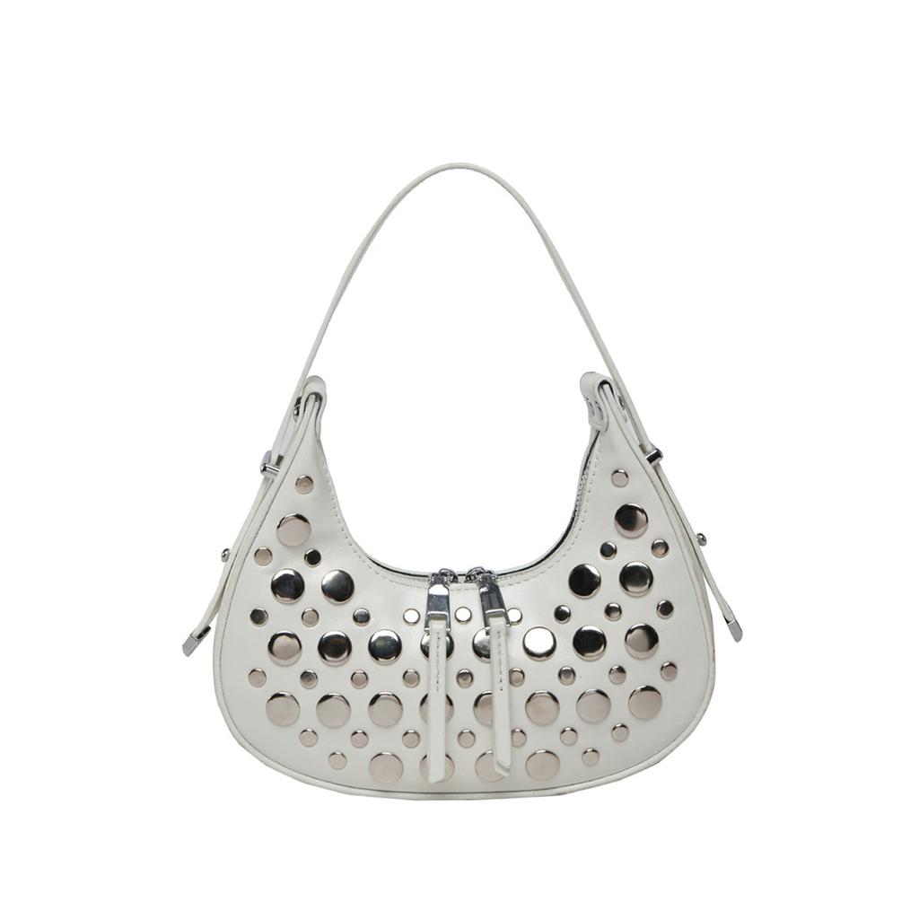 Rivet Underarm Bag Spring Summer 2025 New Korean Edition Fashion Niche Shoulder Bag Casual Ladies Versatile Dumpling Bag