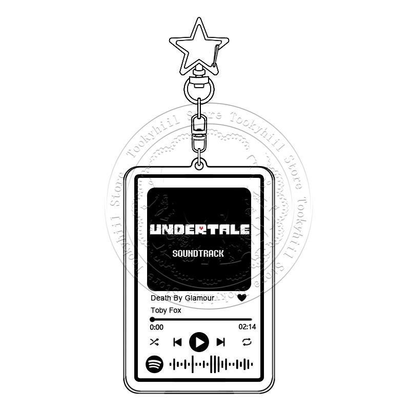 Porte-clés Musique UNDERTALE Exquis Portable Bande Sonore de Jeu Sac Décorer Porte-clés Pendentif Accessoires Cadeau Festival Étudiant black