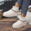 Warm Knitted Snow Boots Women's round Toe Cotton Boot Thick Bottom Platform Rubber Sole Winter Fashion Korean Style Booties