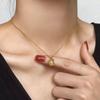 Nickel Silver & Gold-Plated Pearl Pea Necklace - Versatile French Clavicle Chain with Gold Pendant for Fashionable Sweaters