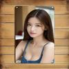 Metal Wall Art Woman Portrait Korean Beauty Poster Home Bar Cafe Decor