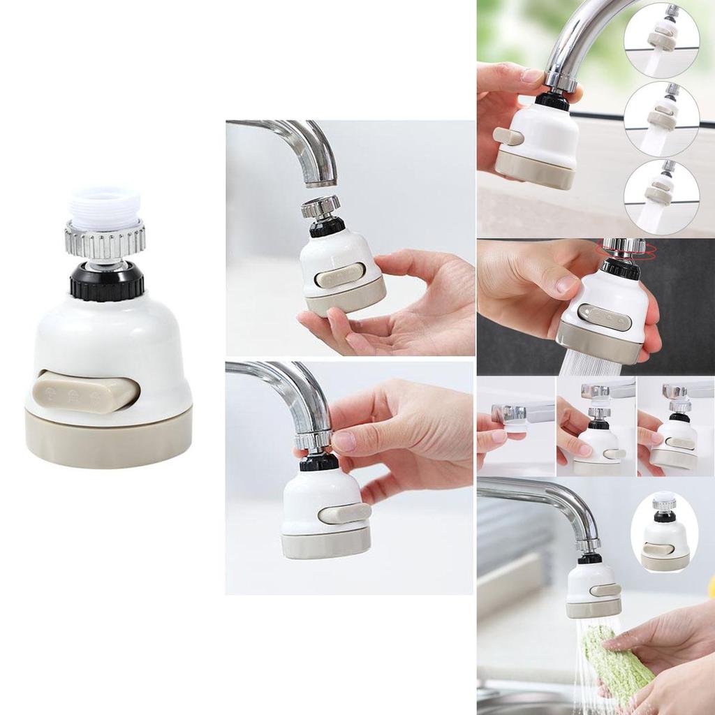 Stainless Steel 360 Rotating Faucet Head With Three Adjustable Modes For Water Saving