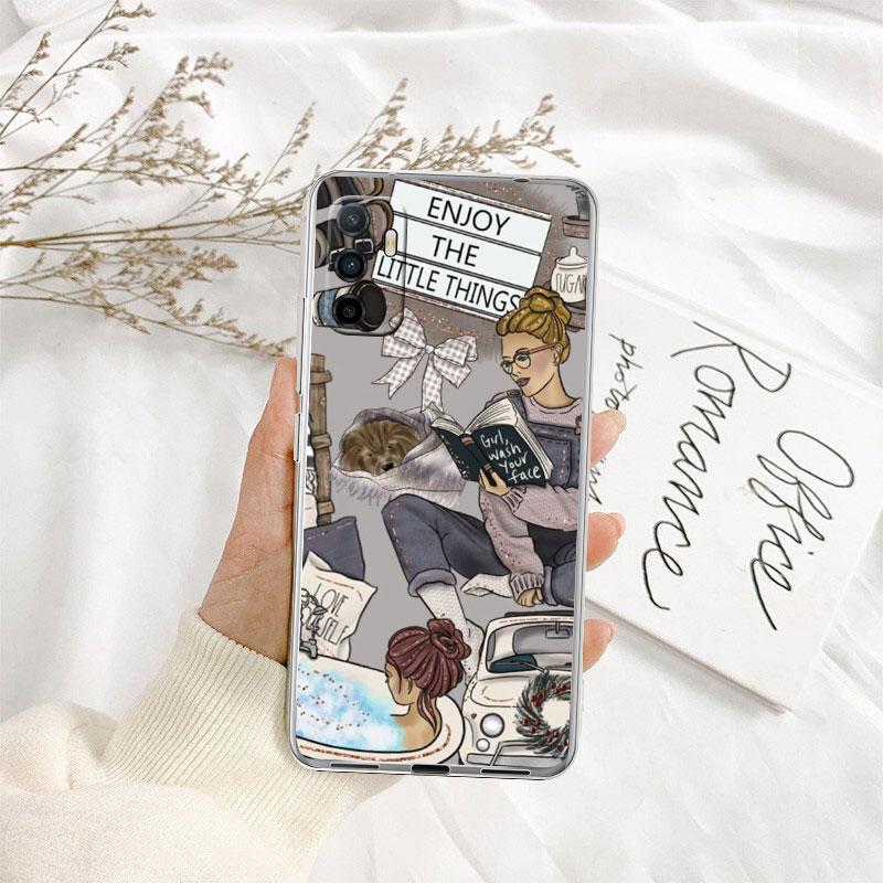 IK36 Girl Coffee Book Ästhetische Hülle für Motorola E13 E15 E20 E22 E22I E22S E30 E32 E40 E7 E7I G Plus Power Play Stylus G22 G14
