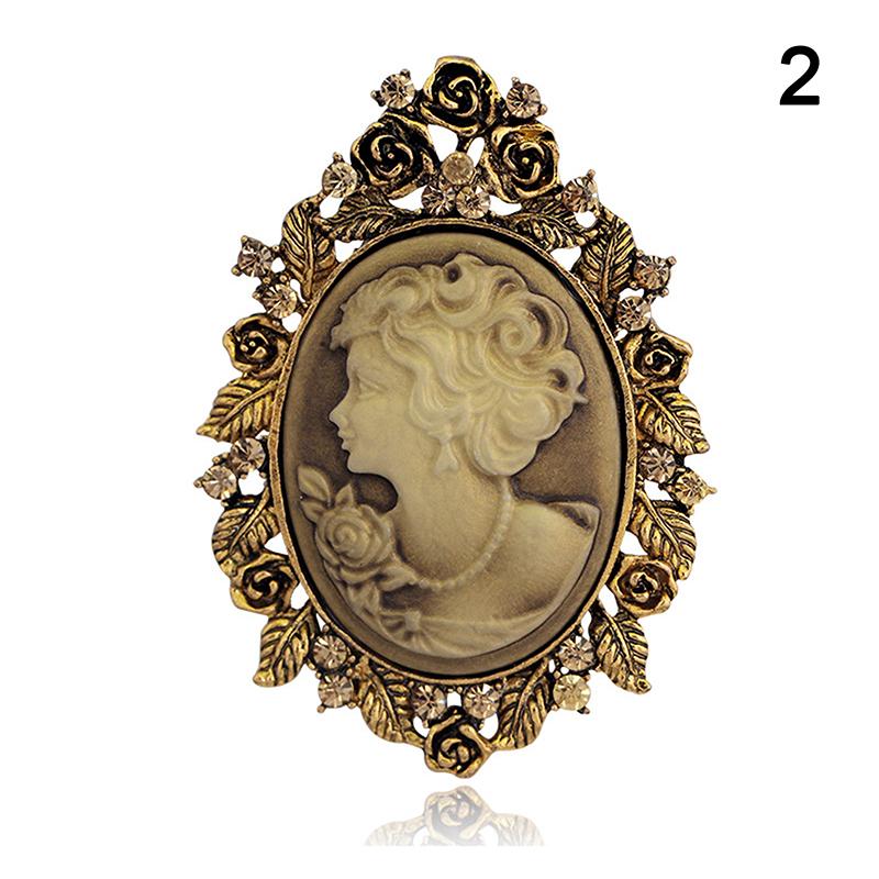 1X Vintage Cameo Victorian Style  Wedding Party Women Pendant Brooch Pin