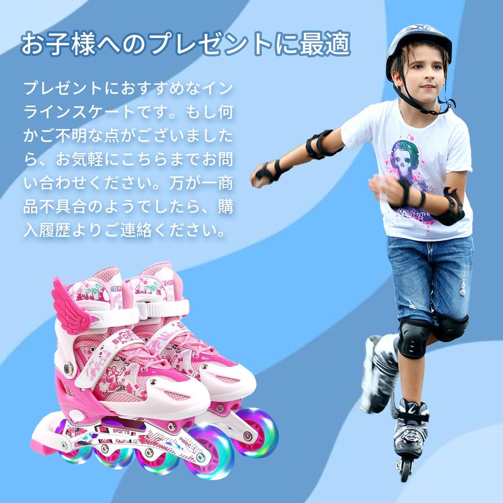 Gepolstertes Inline-Skate-Set mit Inline-Schuhen und Rollschutzer-Set für und Ergonomisches Design für Männer und und Verstellbare Größe L Skates, Erwachsene, Kinder,