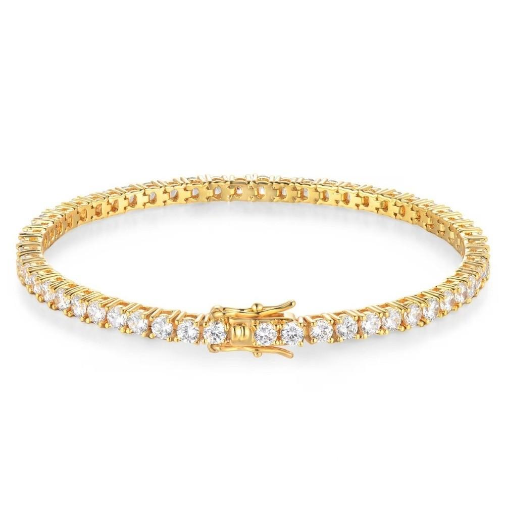 Gold/Silver Zircon Crystal Bracelet Jewelry Tennis Bracelet Sparkling Rhinestone Bangle  Women