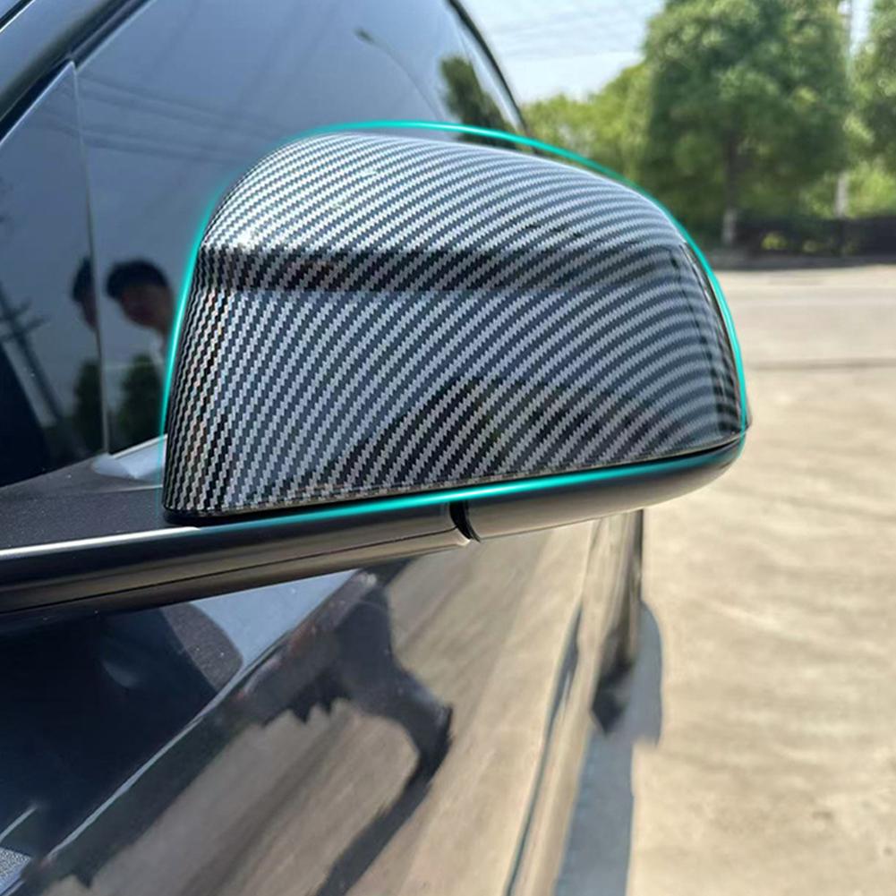 2 Stück/Set Kohlefaser-Schale für Tesla Model Y/3 Rückspiegelabdeckung Schutzabdeckung Dekorationszubehör Neu 2025