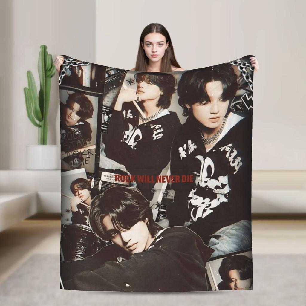 Weiche Decken Dekorative Mingi Ateez Coole Überwurfdecke Flanell Bettdecke Für Sofa Bett Decke Mit Aufdruck Sofa Bettbezug
