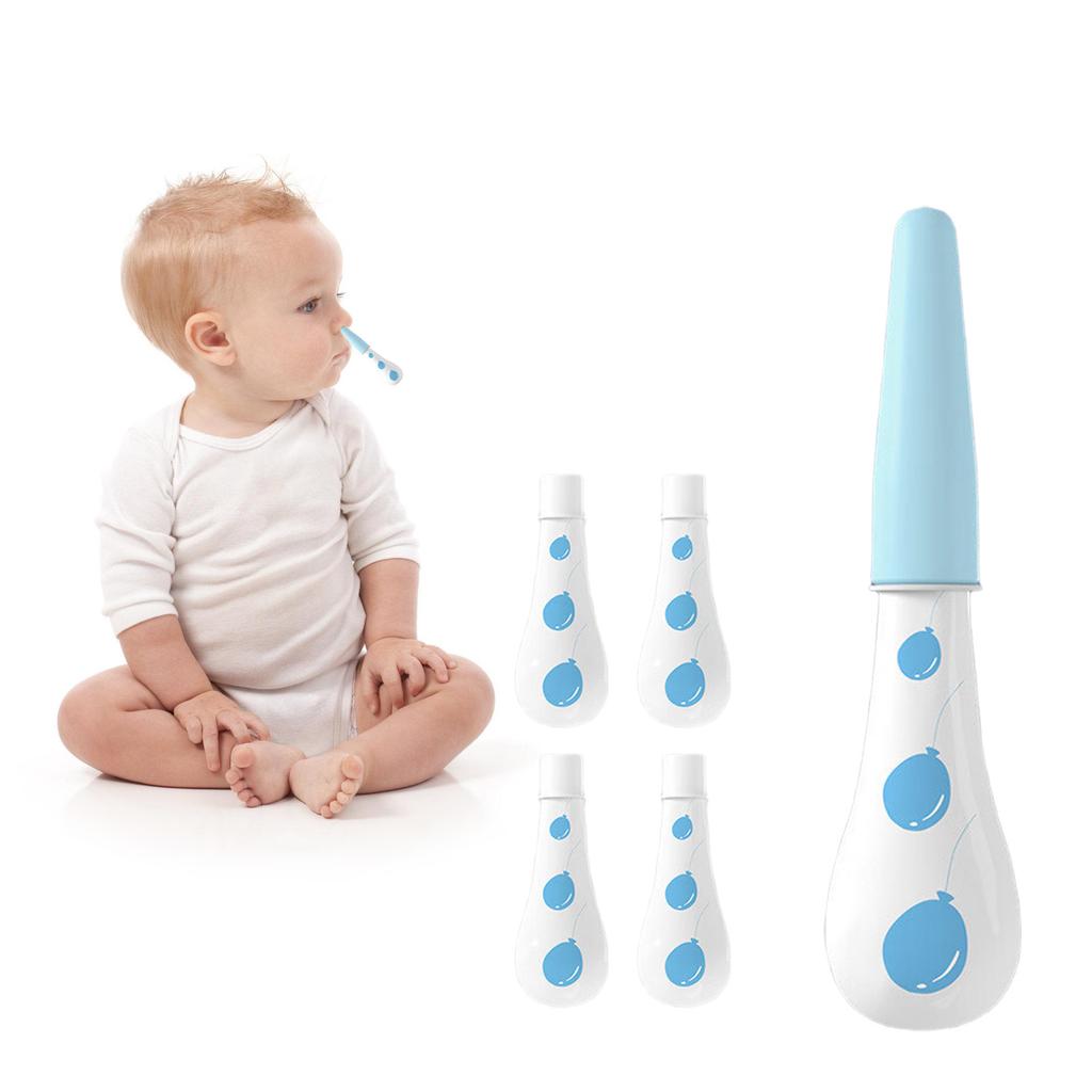 Aspirator Nazal pentru Bebeluși Curățător Nas pentru Alinarea Congestiei și Respirație Ușoară cu 4 buc Sac de Depozitare pentru Sugari Copii Mici