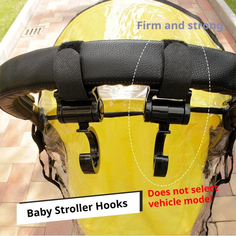 360-Degree Rotating Hook, stroller hook, stroller hook, multi-functional hook, crib hook 2 pcs