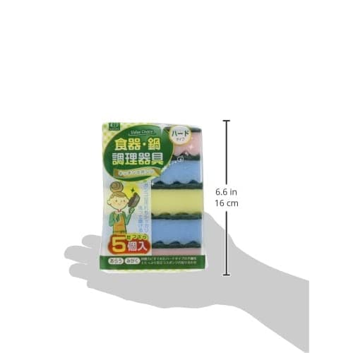 KOKUBO Industries Value Choice Kitchen Sponge, Hard Type, 5-Pack, 3666