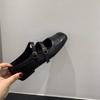 Korean version niche design sense flat Mary Jane shoes small leather shoes autumn and winter French retro double buckle single shoes women's shoes