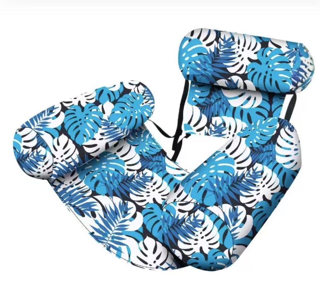 Portable Inflatable Colorful Recliner Float with Fabric Cover for Water Play