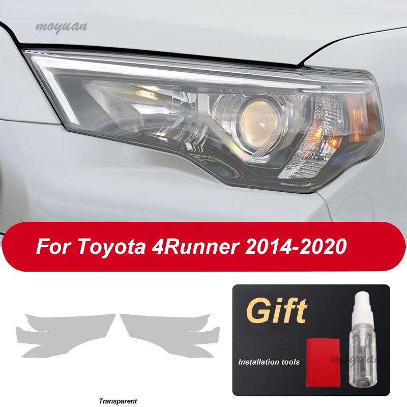 2 Pcs Car Headlight Protective Film Headlamp Restoration Transparent Black TPU Sticker For Toyota 4Runner 2014- Accessories