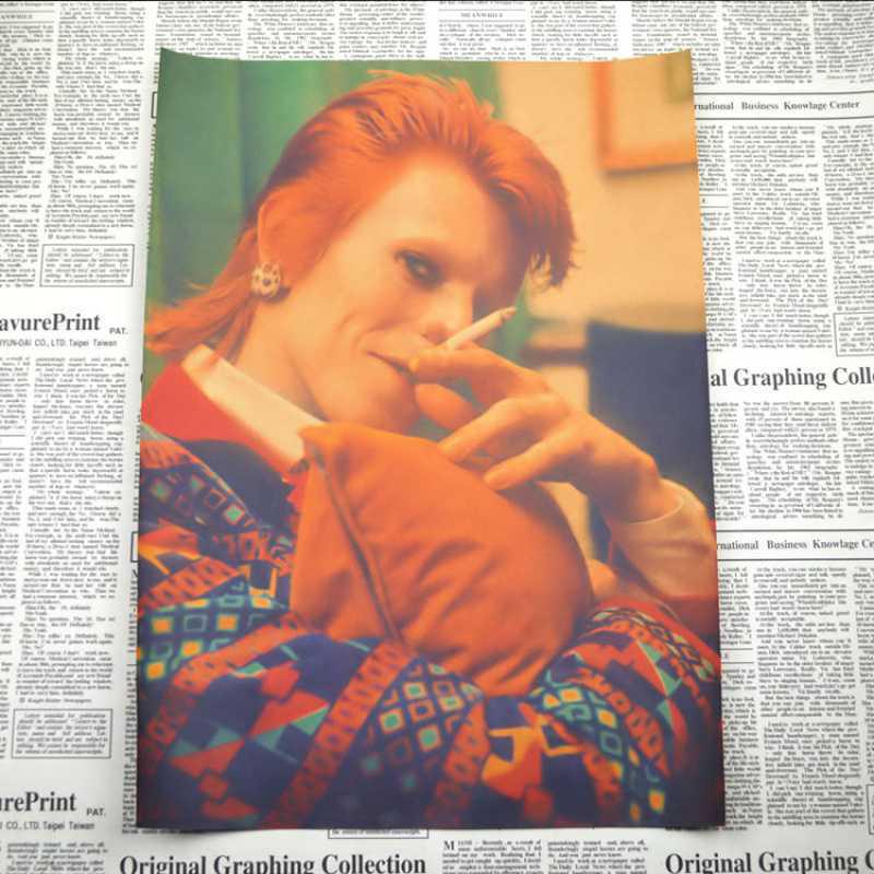 

David Bowie Retro Rock Band Kraft Paper Poster - Free Shipping, Bar & Dorm Decor White card paper (non-adhesive) 30*42 cm