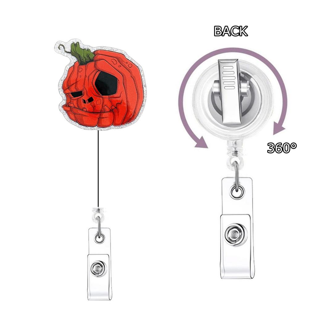 Funny Halloween Badge Reel Retractable For Nurse Doctor Horror Spooky Ghost Badge Holder With Alligator Clip Id Name Card Access