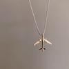 Hip Hop Airplane Pendant Titanium Steel Necklace, Men's Simple and Fashionable Versatile, Neck Chain, Non Fading, Women's Long Sweater Chain