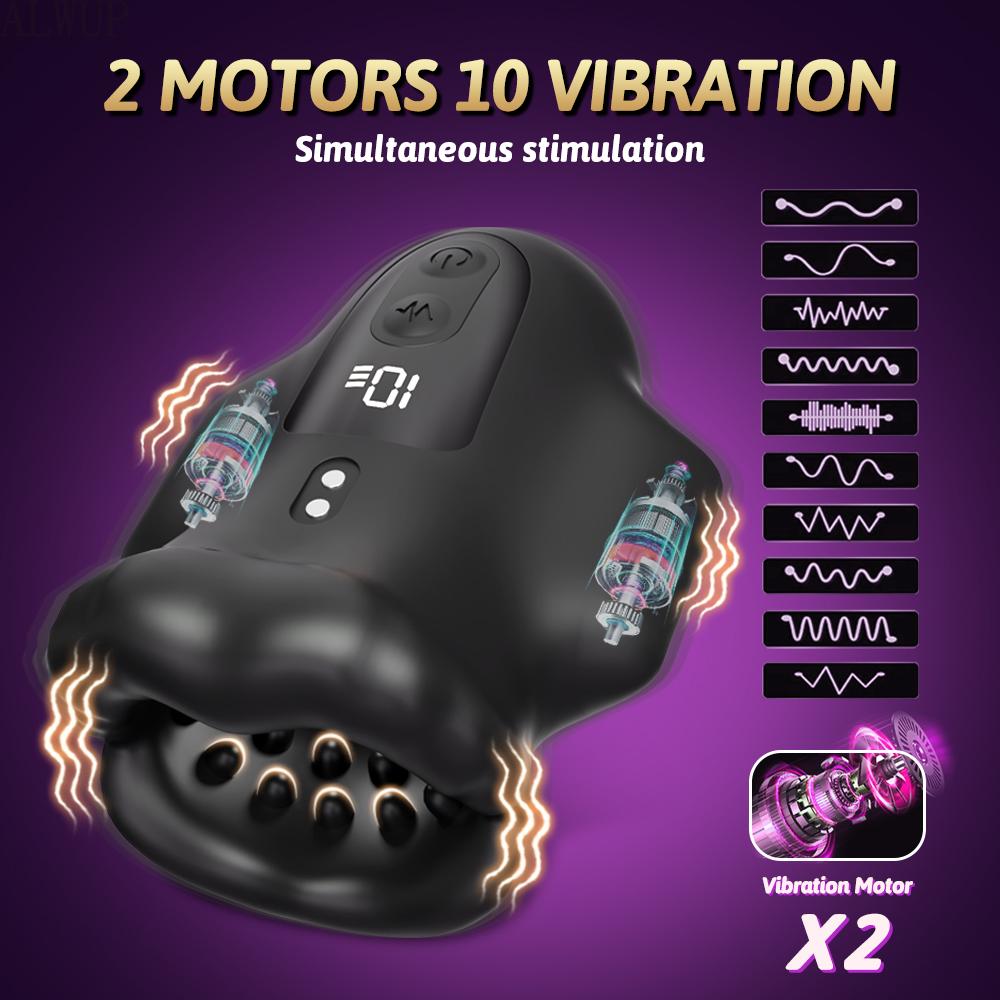 Penis Training Vibrator Tapping Stroker Stimulator Men's Masturbator Erotic Toys Glans Trainer Vibration Penis Extender Toys