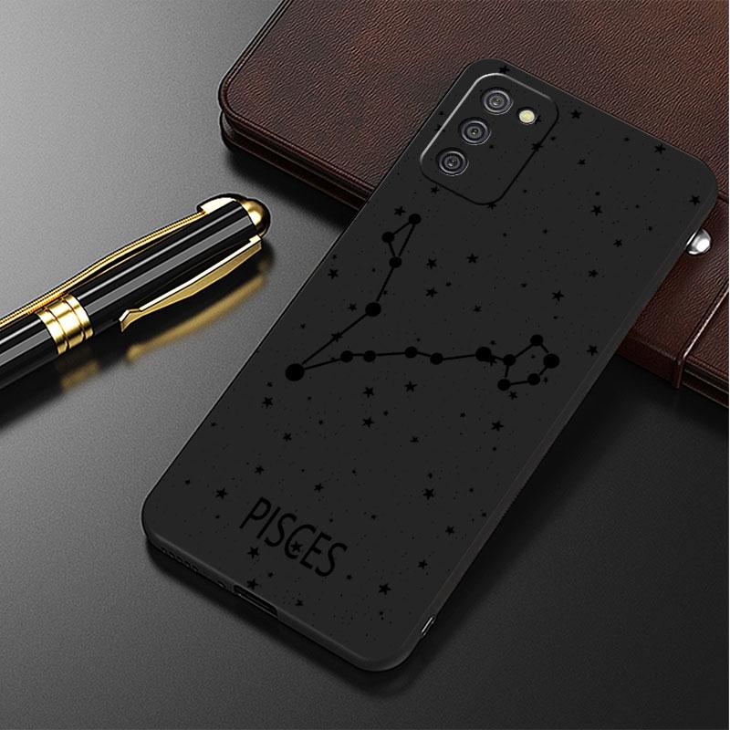 Custodia Dodici Costellazioni Per Samsung Galaxy A52 A12 A32 A51 A21s A71 A13 A53 A22 A31 A72 A03 A02s A41 Guscio Nero per Telefono