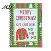 Christmas Surprise Gift Card Book, 10-Page Holiday Holder with Write-On Creative Organizer Notes, Festive Paper Booklet for Xmas Exchange, Stocking