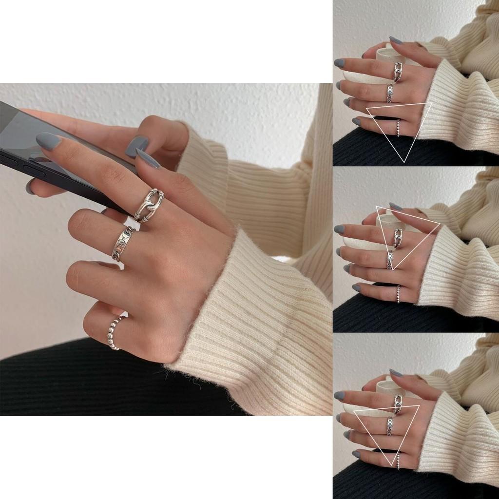 Exquisite S925 Silver Geometric Open Ring For Women Minimalist Fashion Accessory