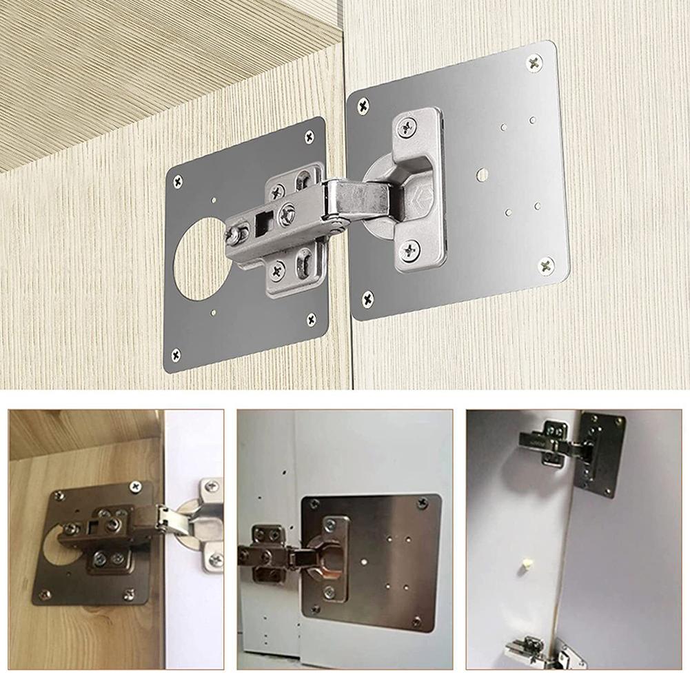 1/2/4 /10Pcs Hinge Repair Plate Cupboard Cabinet Door Hinge Fixing Plate Cabinet Hinges Repair Tool Repair Door Panel Connection