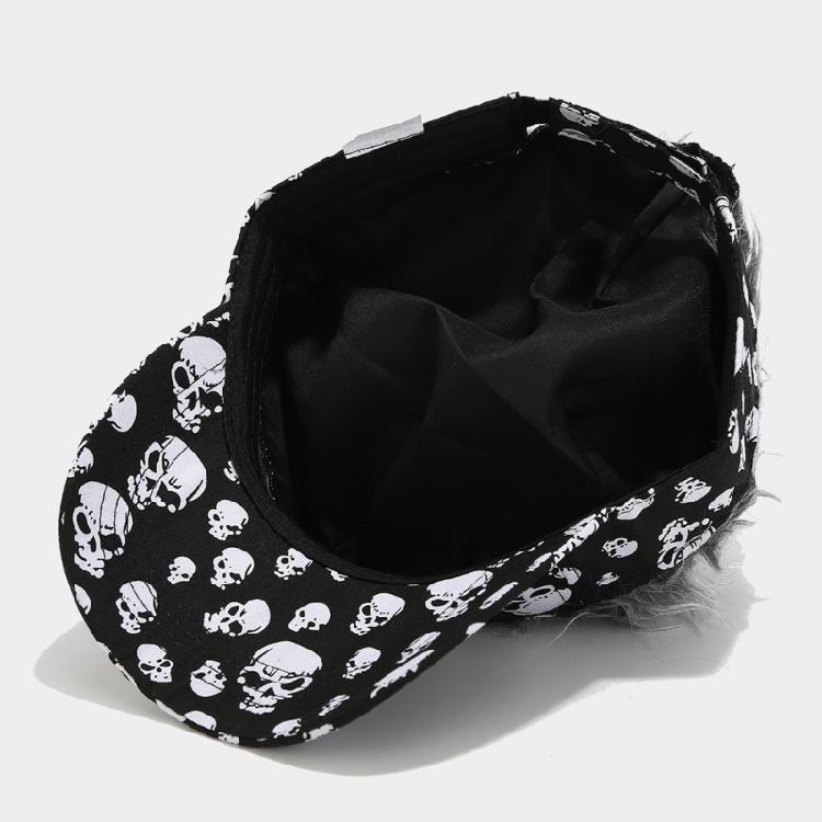 Hairy Baseball Hat Sports Fan Headgear Wigs Prank Cosplay Accessories