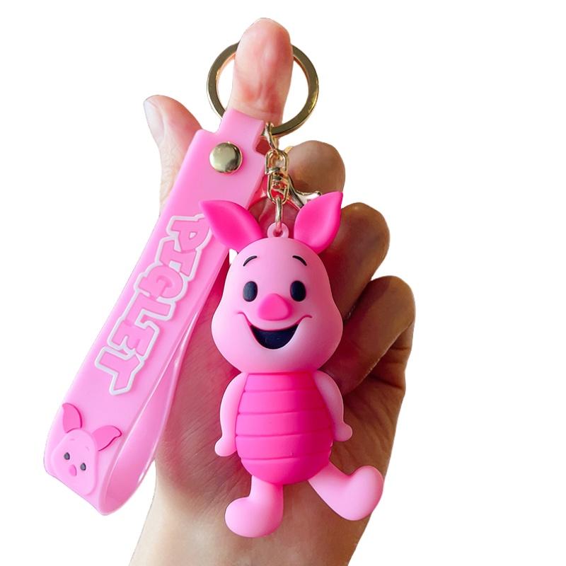 Cute Pvc Winnie The Pooh Keychain Cartoon Tiger Keyring Gift Piglet