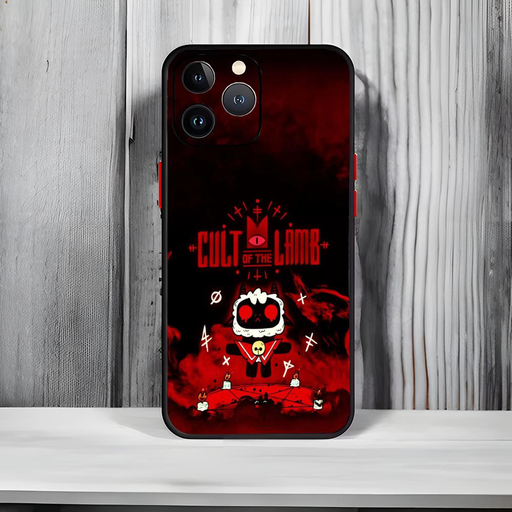 Game C-Cult Of The Lamb Phone Case Black Matte Thin Phone Case For iPhone17 16 15 14 13 ProMax