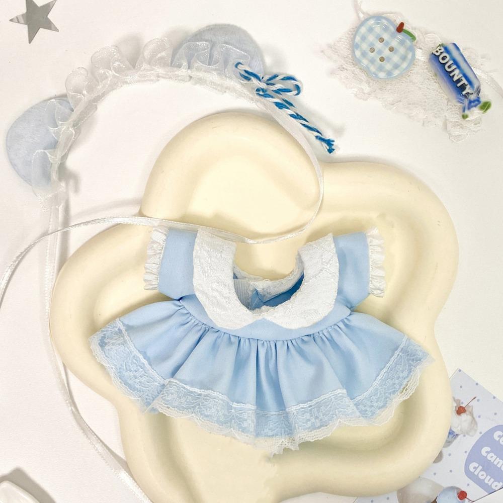Headband Doll Clothes Outfit Cute Dress Doll Dress Up Set  10cm Cotton Doll