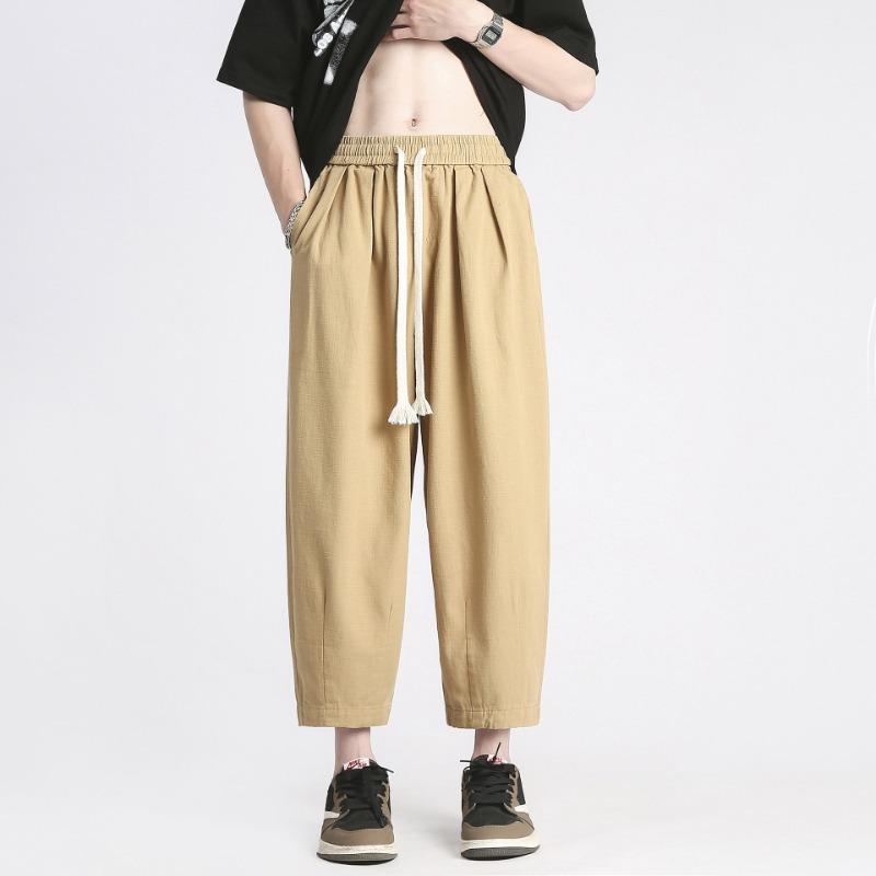 Men's Pure Cotton Casual Pants Versatile Casual Trousers Men's Spring and Autumn New Men's Straight Trendy Loose Pants Men