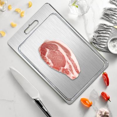 Stainless Steel Double-Sided Cutting Board Chopping Boards for Kitchen Heavy Duty Meat Fruit