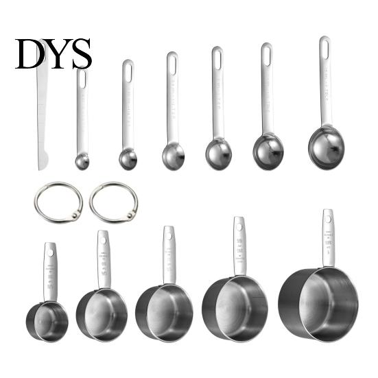 Rust-free Measuring Utensils 12Pcs Cups Spoons Set 5 Stainless Steel Nesting Kitchen Organization Essentials 6 1 Stick Baking Cooking Gadgets