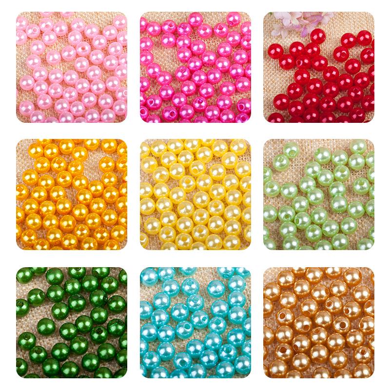 

8mm Double-Hole ABS Imitation Pearl Beads - DIY Accessories for Wedding Decoration