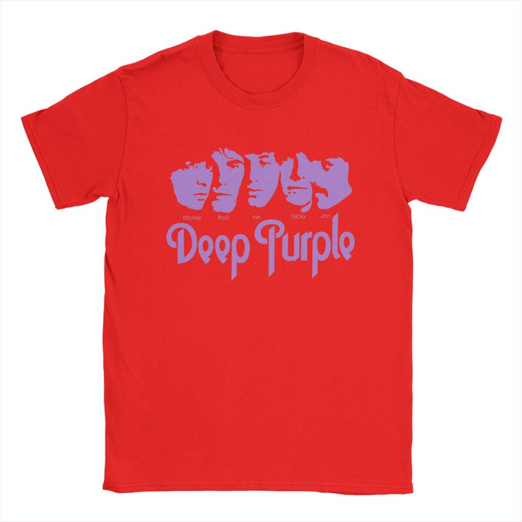 Men T-Shirts Deep Purple Novelty Cotton Tees Short Sleeve T Shirt Crew Neck Tops Summer