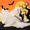 Unique Ghostly Walking Dog Statue Resins Crafts Figurine Ornament for Halloween Festivals Home and Garden Decoration
