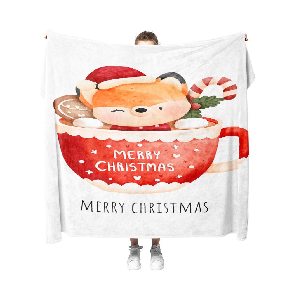 Tuniu Cute Christmas Cartoon Blanket for Kids Boys Girls Toddler Baby Sofa Bed Room Decoration Gift