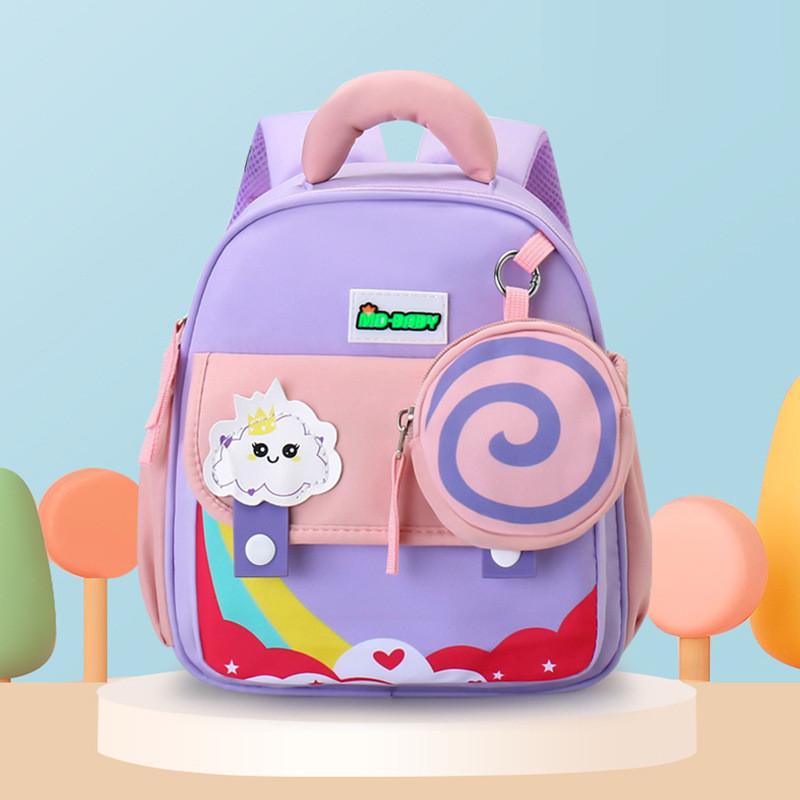 

Stylish Cartoon Cute Kindergarten Backpack Large Capacity For Children With Breathable Lightweight Design Purple Pink