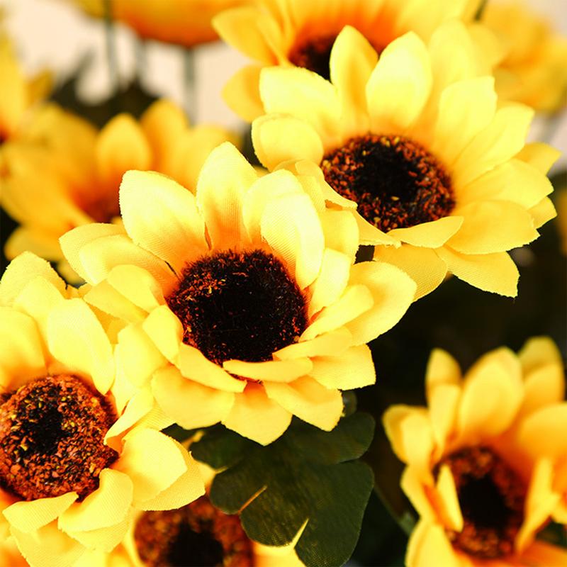 Artificial Sunflowers Sunflower Fakeflowers Set Of 24 Pieces Kitchen Bouquet Sunflower Centerpieces For Wedding Fall Autumn